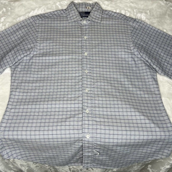 Polo Ralph Lauren Blue Plaid & White Long Sleeve Button-Up Shirt - Picture 2 of 9